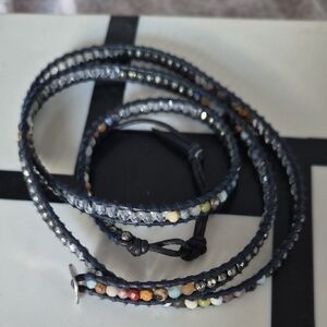 Chan Luu Blue and Multicolor Beaded Wrap Bracelet